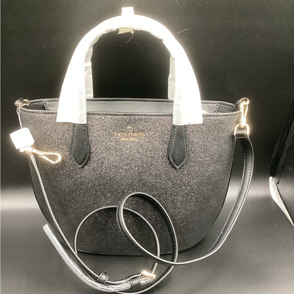 kate spade Handbags - Kate Spade glimmer small satchel and lunar light, silver glitter fabric